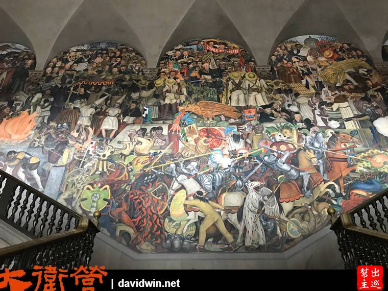 墨西哥國寶級壁畫家迪亞哥·里維拉Diego Rivera巨幅壁畫『The History of Mexico』